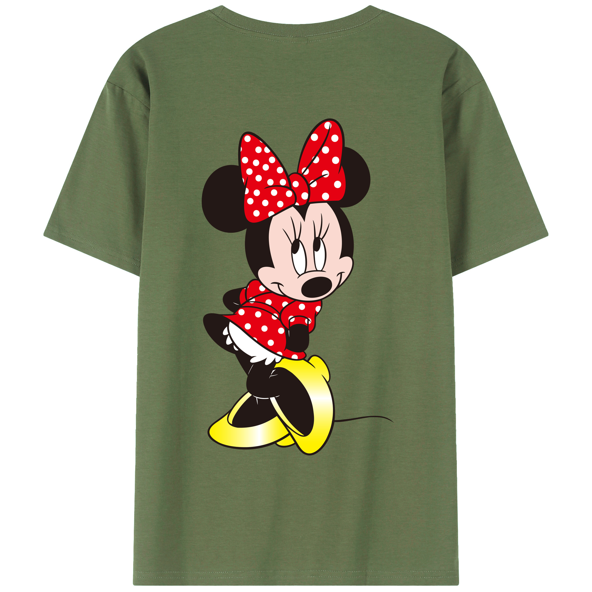 ミッキーマウス Mickey Mouse 綿100％ メンズ半袖Tシャツ（バックプリント） 通気性